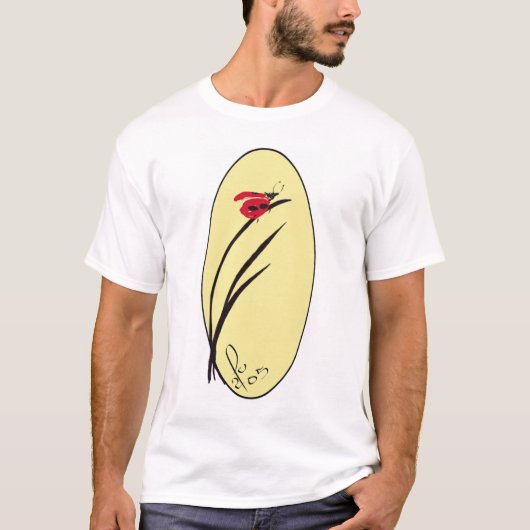 Dame Bug auf Schilf T-Shirt (Vorderseite)