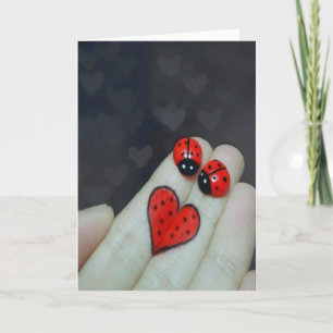 Dame Bug Heart Valentines Card Feiertagskarte