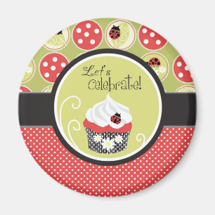 Dame Bug u. Kuchen-Geburtstag Magnet