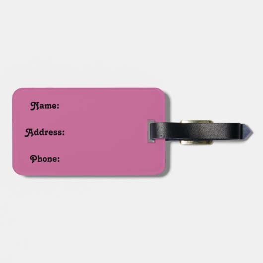 Dame Custom Luggage Tag Gepäckanhänger (Rückseite horizontal)