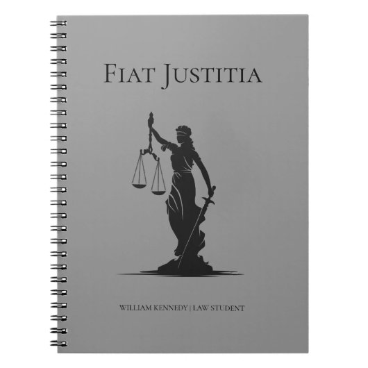 Dame der Justiz-Studienjournal Grau Rechtsstudenti Notizblock (Vorderseite)