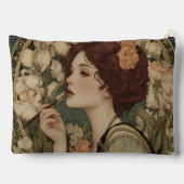 Dame der Lilien Jugendstil Zubehörtasche (Rückseite)