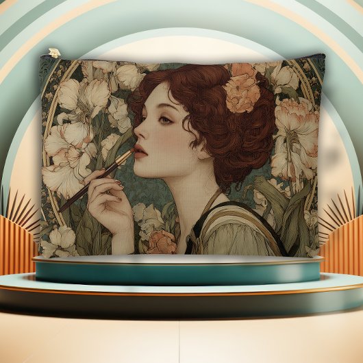 Dame der Lilien Jugendstil Zubehörtasche