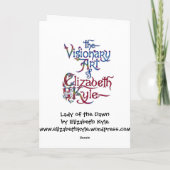 Dame der Morgendämmerung von Elizabeth Kyle. Karte (Rückseite)