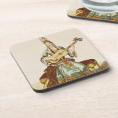 Dame der Qualität die Gitarre, Modegeck spielend, Untersetzer (Linke Seite)