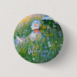 Dame des Claude-Monet-Gemäldes Dans La Prairie Button
