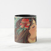 Dame des Hibiscus Jugendstil Tasse (Zentrum)