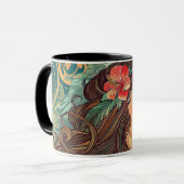 Dame des Hibiscus Jugendstil Tasse (Vorderseite Links)