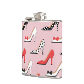 Dame des Mode-Rosa-Heelses Flachmann (Links)