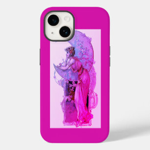 DAME DES MONDES MIT BLUMEN IN ROSA FUCHSIE iPhone HÜLLE