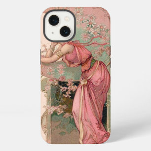 DAME DES MONDS MIT BLUMEN IN ROSA iPhone HÜLLE