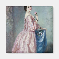 Dame, die Blume in ihrem Petticoat hält