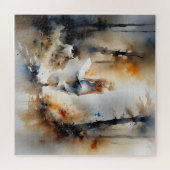 Dame, die durch einen Wald geht Puzzle (Horizontal)