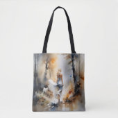 Dame, die durch einen Wald geht Tasche (Vorderseite)