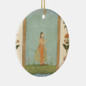 Dame, die eine Blume, einen Lilienteich Keramik Ornament (Rechts)