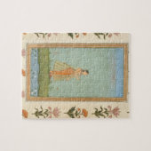 Dame, die eine Blume, einen Lilienteich Puzzle (Horizontal)