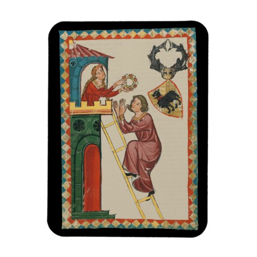 Dame, die einem Freier ein Geschenk überreicht, 14 Magnet (Vertikal)