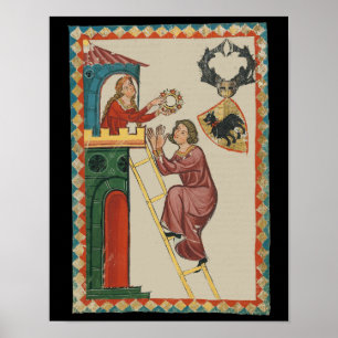 Dame, die einem Freier ein Geschenk überreicht, 14 Poster