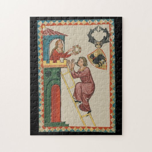 Dame, die einem Freier ein Geschenk überreicht, 14 Puzzle (Vertikal)