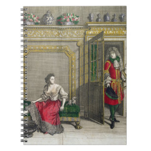 Dame, die für das Bad, erschienenes c.1688-90 sic Notizblock