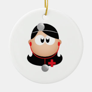 Dame Doktor Keramik Ornament