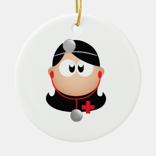Dame Doktor Keramik Ornament (Vorne)