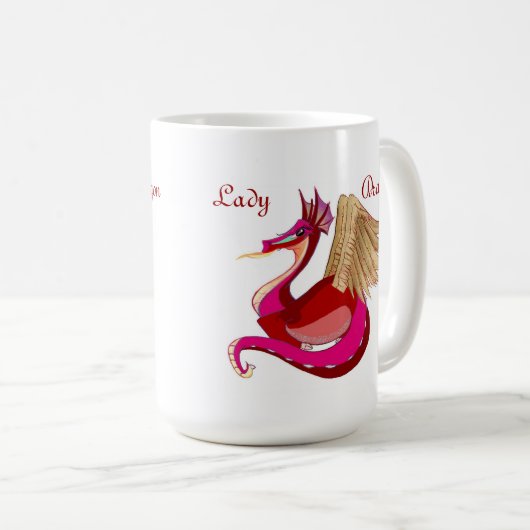 Dame Dragon Design Kaffeetasse (VorderseiteRechts)