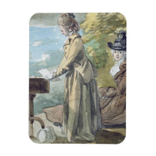 Dame Francis Scott und Dame Eliot, c.1770 (w/c ov Magnet