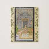 Dame gesetzt in einem Pavillon mit Begleitern, vom Puzzle (Vertikal)