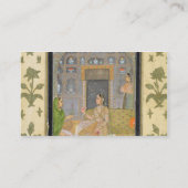 Dame gesetzt in einem Pavillon mit Begleitern, vom Visitenkarte (Rückseite)