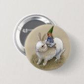 Dame Gnome und Kaninchen Button (Vorne & Hinten)