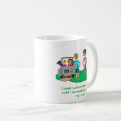 Dame Golfer Cartoon Mug Kaffeetasse (VorderseiteRechts)