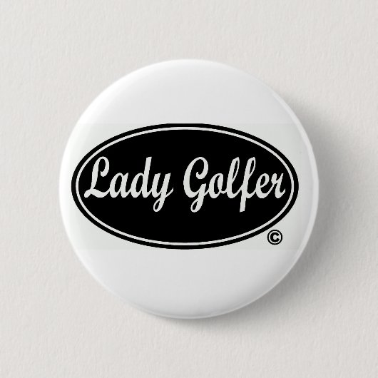 Dame Golfer Round Button (Vorderseite)