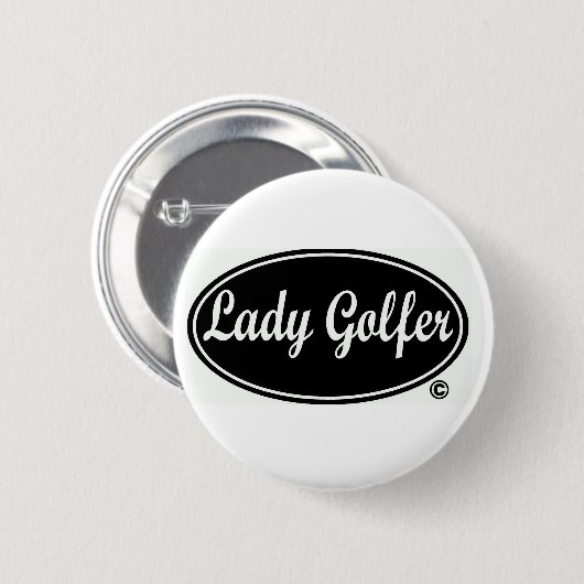 Dame Golfer Round Button (Vorne & Hinten)