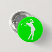 Dame Golfer Silhouette Button Green (Vorne & Hinten)