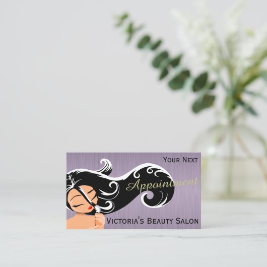 Dame Hair Stylist Appointment Cards Terminkarte (Stehend Vorderseite)