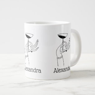 Dame im Art Deco-Stil, die ein Champagnerglas hält Jumbo-Tasse