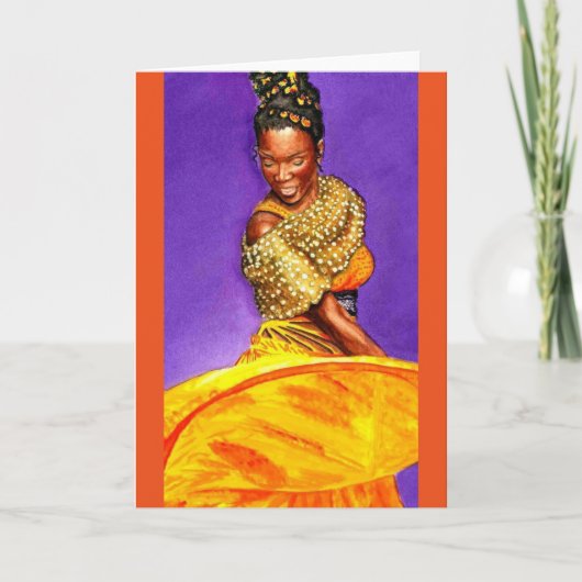 Dame im gelben Kleid Karte (Vorderseite)