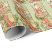 Dame im Gewächshaus mit Blume Geschenkpapier (Rolleneckpunkt)