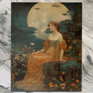 Dame im Mondlicht, eleganter Jugendstil  Puzzle