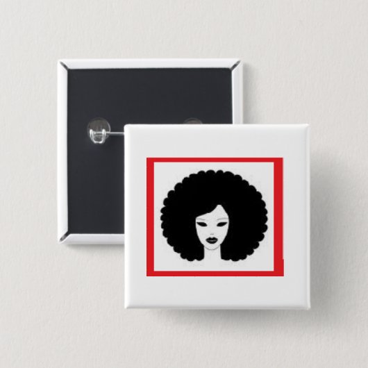 Dame im Rot Button (Vorne & Hinten)