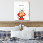 Dame im roten Kleid Leinwanddruck (Insitu (Schlafzimmer))