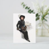 Dame im Schwarzen Postkarte (Stehend Vorderseite)