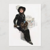 Dame im Schwarzen Postkarte (Vorderseite)