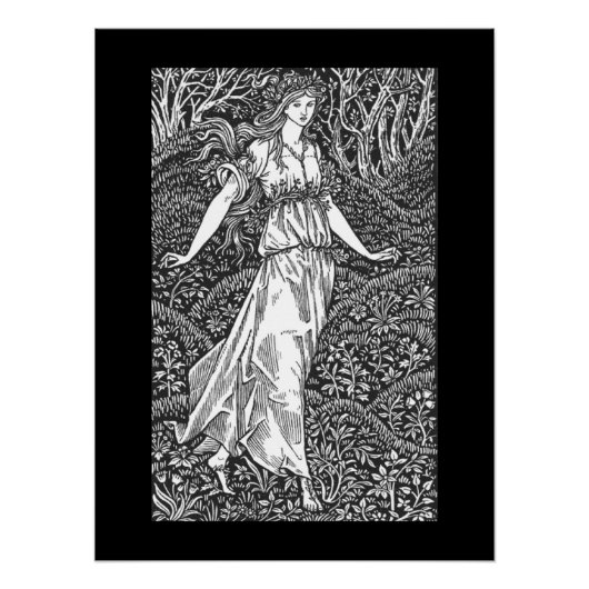Dame im Wald Poster (Vorderseite)