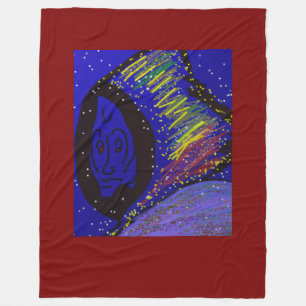 Dame im Winter Große Fleece-Decke Fleecedecke
