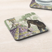 Dame in den lila Kleiderpromenaden in den Gärten Untersetzer (Linke Seite)