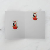 Dame in der roten dunklen leeren Karte (Innenseite)