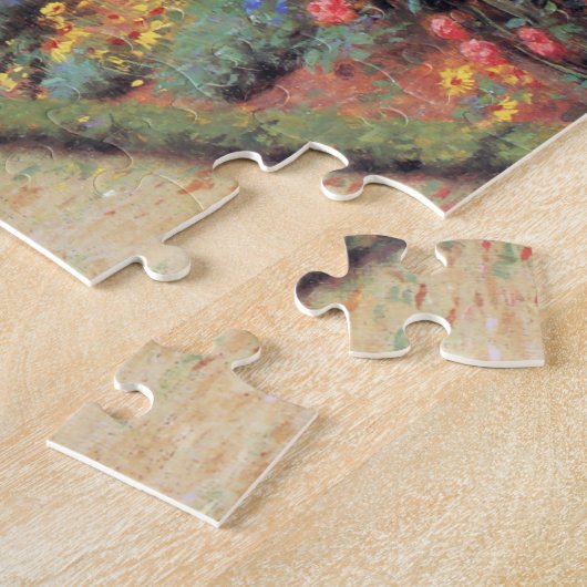 Dame in einem Garten-Puzzlespiel Puzzle (Seite)