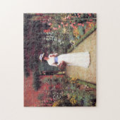 Dame in einem Garten-Puzzlespiel Puzzle (Vertikal)